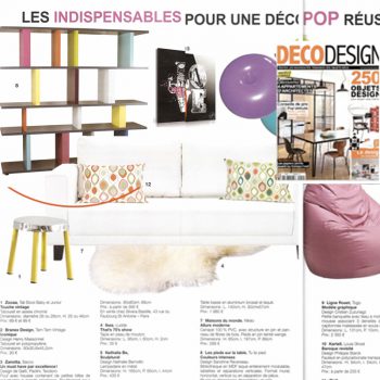 Etagère graphique Tu-Lis-Pied dans Deco Design fevrier 2012, mobilier design modulable sur mesure et coloré Les Pieds Sur La Table