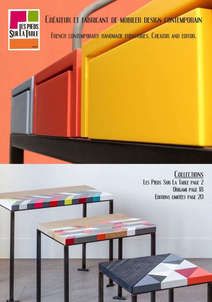 Catalogue meubles design contemporains Les Pieds Sur La Table 100% français