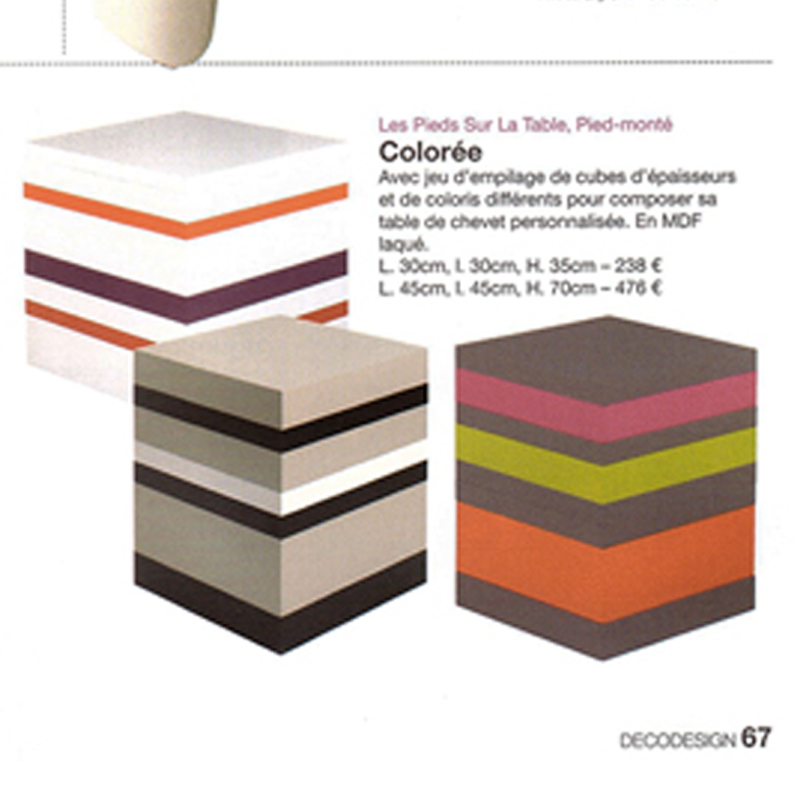 Chevet en couleur sur mesure Pied-Monté dans DécoDesign hiver 2012-2013, mobilier design modulable sur mesure et coloré Les Pieds Sur La Table