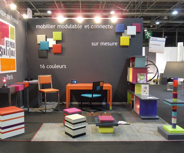 Nouvelle collection de meubles modulables sur mesure et colorés Les Pieds Sur La Table au salon Maison&Objet janvier 2013, nouvelle étagère modulable Le-Pied, créations de meubles