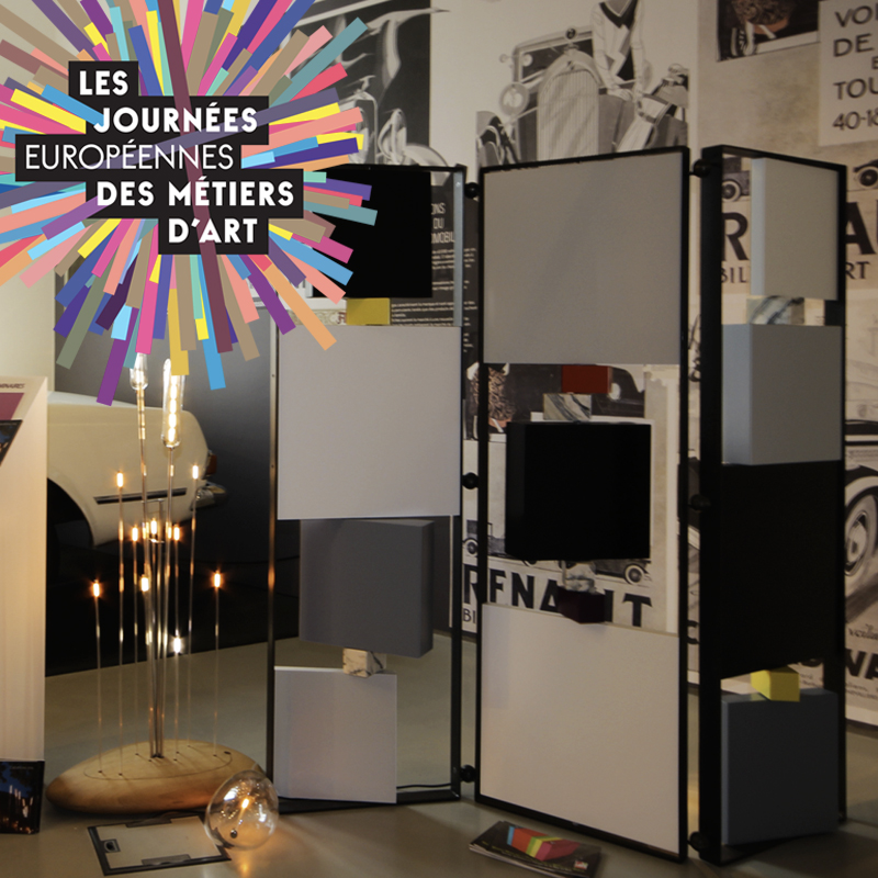Exposition mobilier design Les Pieds Sur La Table aux Journées européennes des Métiers d'Art 2016 au MUS de Suresnes