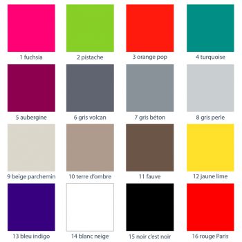 Couleurs de mobilier Les Pieds Sur La Table : palette de 16 laques pour les meubles design Les Pieds Sur La Table