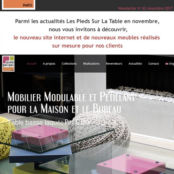 nouveau site internet mobilier Les Pieds Sur La Table