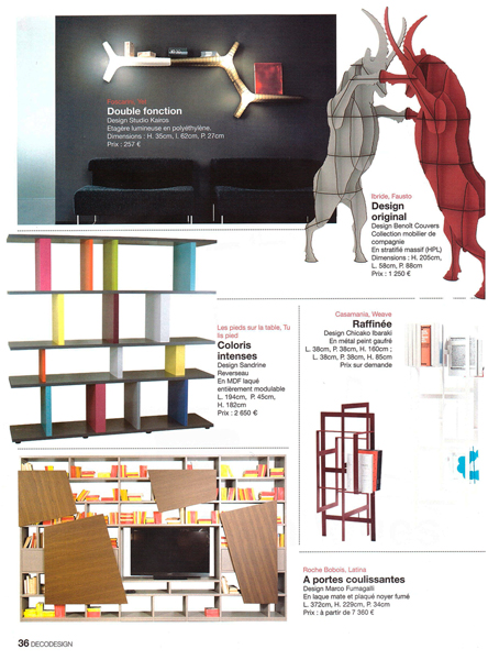 Etagère design modulable Tu-Lis-Pied dans DécoDesign hiver 2012-2013, mobilier design modulable sur mesure et coloré Les Pieds Sur La Table