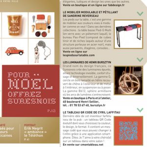 Mobilier design modulable et coloré Les Pieds Sur La Table, presse Suresnes Magazine