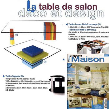 Table basse design en couleurs dans Esprit Maison. Tables basses Pied-G design mobilier modulable sur mesure et coloré Les Pieds Sur La Table