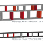 meuble télé étagère modulable sur mesure et couleurs Pied ciné mobilier modulable Les Pieds Sur La Table croquis