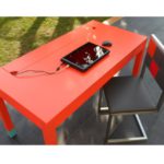 bureau connecté avec prises électriques et ethernet Co-Pied mobilier Les Pieds Sur La Table