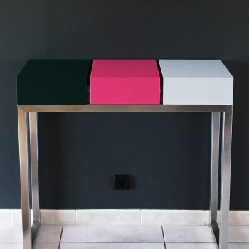 Console d'entrée design sur mesure pour une maison moderne. Création et fabrication française Meubles design Les Pieds Sur La Table - témoignage client