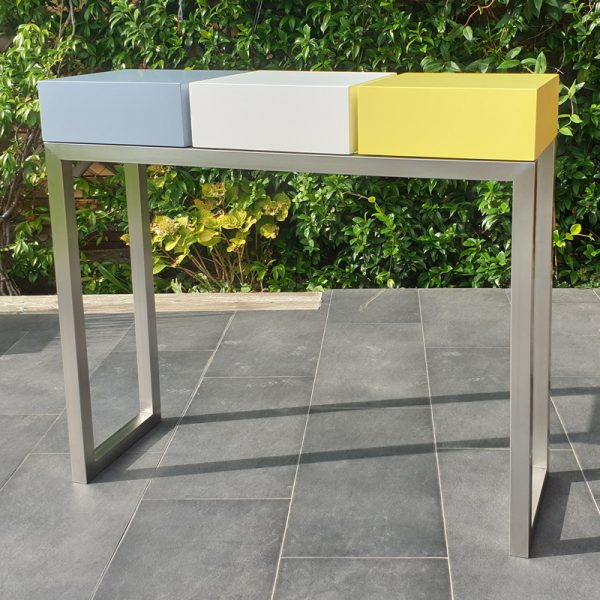 Console design à tiroir, console moderne en couleurs, création et fabrication par Les Pieds Sur La Table mobilier sur mesure