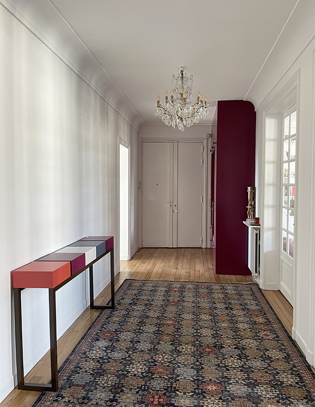 Console design d'entrée sur mesure. Meubles Les Pieds Sur La Table créateur et fabricant français de mobilier.