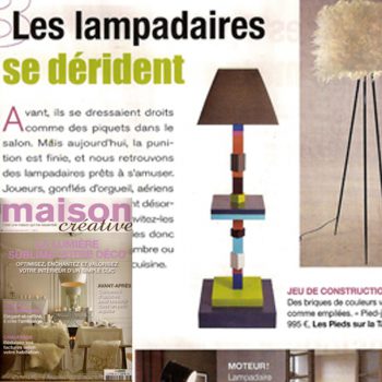 Lampadaire design en couleurs dans Maison Créative, lampadaire Pied-Jeu multicolore. Mobilier design modulable sur mesure et coloré Les Pieds Sur La Table