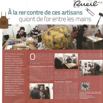 Métiers d'art, Exposition mobilier design Les Pieds Sur La Table aux Journées européennes des Métiers d'Art 2018 article dans Rueil infos