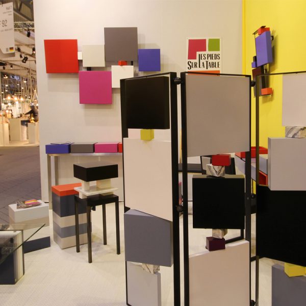 Paravent cubique animé Tournis-Pied, meubles modulables et colorés Les Pieds Sur La Table au salon Maison&Objet septembre 2016