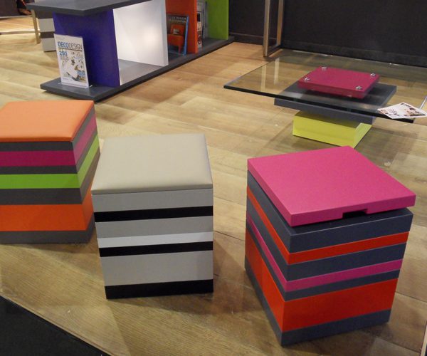 Pouf modulable en couleurs Group-Pied présenté au salon Maison&Objet septembre 2012, Design mobilier Les Pieds Sur La Table