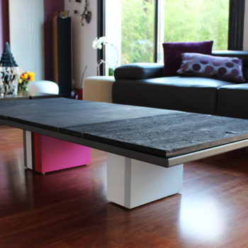 table basse caoutchouc et couleurs sur mesure carré Pied G mobilier modulable Les Pieds Sur La Table maison