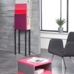 table basse accueil bureaux en couleurs et rangement Pied Monté mobilier modulable Les Pieds Sur La Table