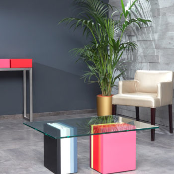 table basse accueil bureaux en couleurs et verre Pied G Multi mobilier modulable Les Pieds Sur La Table