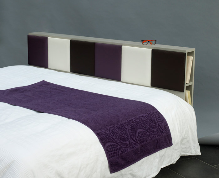 tête de lit avec rangements sur mesure beige marron L180 Drap-Pied mobilier Les Pieds Sur La Table
